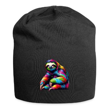 Lazy Sloths Heart Sloth Bear - Jersey Beanie - black - Front