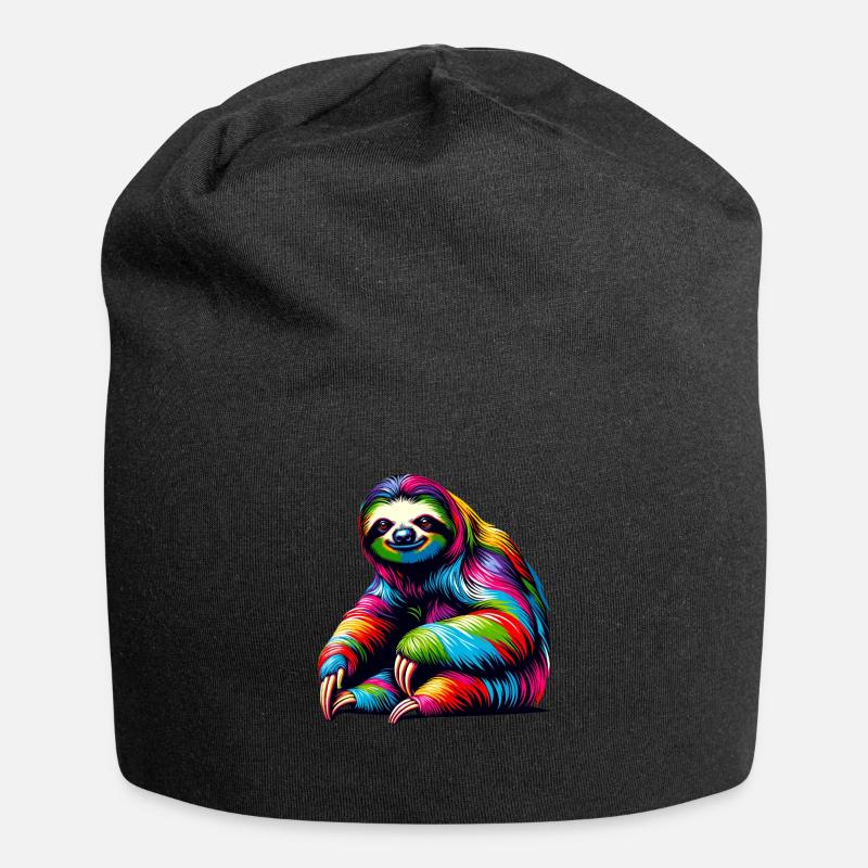 Faule Faultiere Herz Lippenbär - Jersey-Beanie - Schwarz