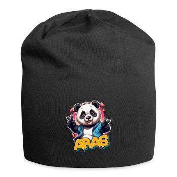 ARAS - Handsome Boy Name with Cool Panda - Jersey Beanie - black - Front