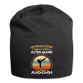 Unterschätze niemals alten Mann in einem judogi - Jersey-Beanie - Schwarz - Vorne