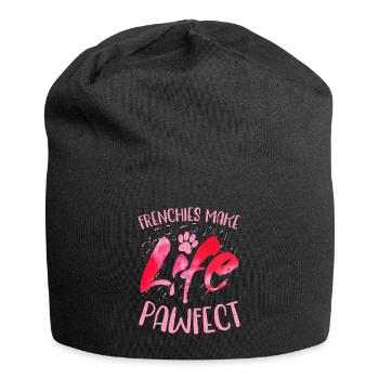 Frenchies Make Life Pawfect Owner French Bulldog - Jersey-Beanie - Schwarz - Vorne