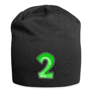 Two - 2 - Number Number - Jersey Beanie - black - Front