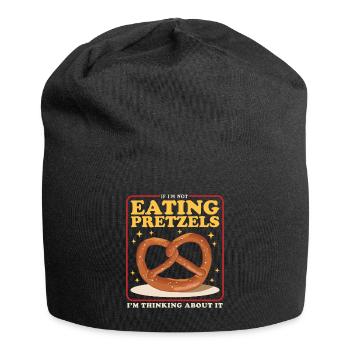 Brezel Brezeln Brezelliebhaber Geschenk - Jersey-Beanie - Schwarz - Vorne