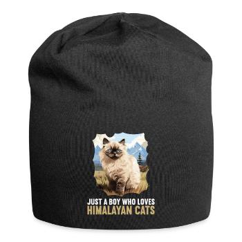 Himalayan Cat Colourpoint Katze - Jersey Beanie - black - Front