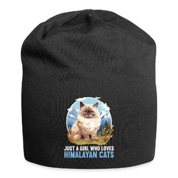 Himalayan Cat Colourpoint Katze - Jersey Beanie - black - Front