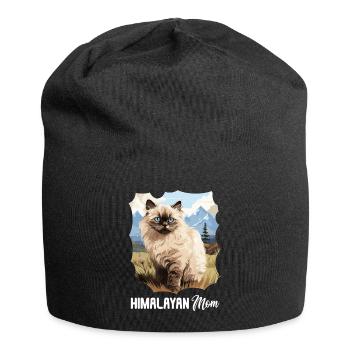 Himalayan Cat Colourpoint Katze - Jersey Beanie - black - Front