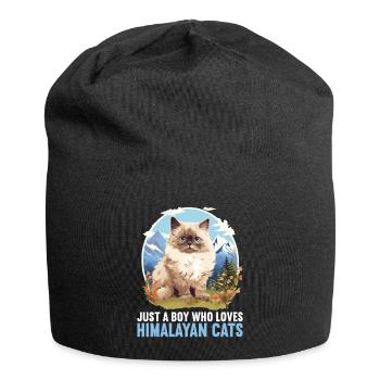 Himalayan Cat Colourpoint Katze - Jersey Beanie - black - Front