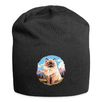 Himalayan Cat Colourpoint Katze - Jersey Beanie - black - Front