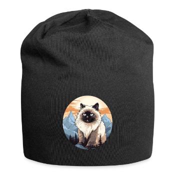 Himalayan Cat Colourpoint Katze - Jersey Beanie - black - Front