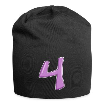 4 - Four Number Number - Jersey Beanie - black - Front