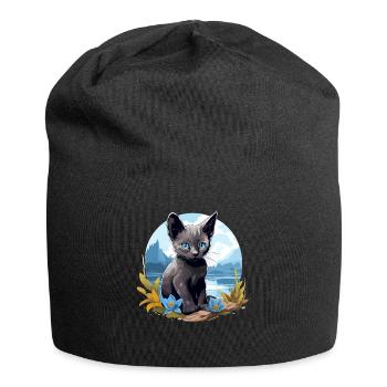 Korat Chaton Korat Chat - Bonnet en jersey - noir - Devant