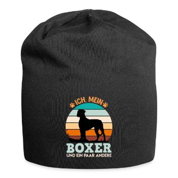 Deutscher Boxer ICH MEIN BOXER UND EIN PAAR ANDERE - Jersey-Beanie - Schwarz - Vorne