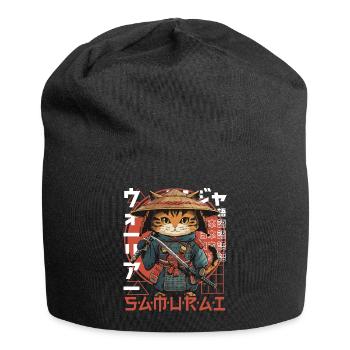 Chat Samouraï Chat Ninja Japonais Kawaii - Bonnet en jersey - noir - Devant