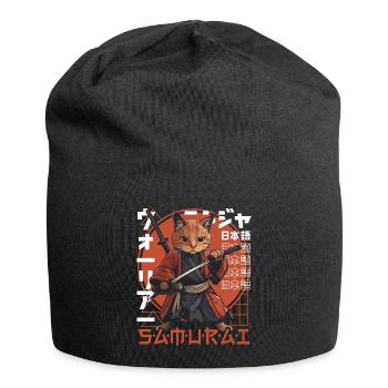 Chat Samouraï Chat Ninja Japonais Kawaii - Bonnet en jersey - noir - Devant
