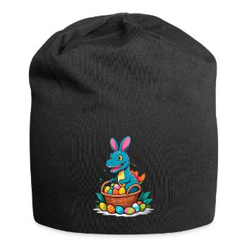 Dinosaure de Pâques emblématique Dinosaure lapin de Pâques - Bonnet en jersey - noir - Devant