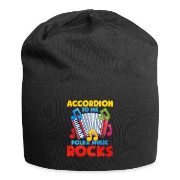 Accordion Polka Music Gift - Jersey Beanie - black - Front