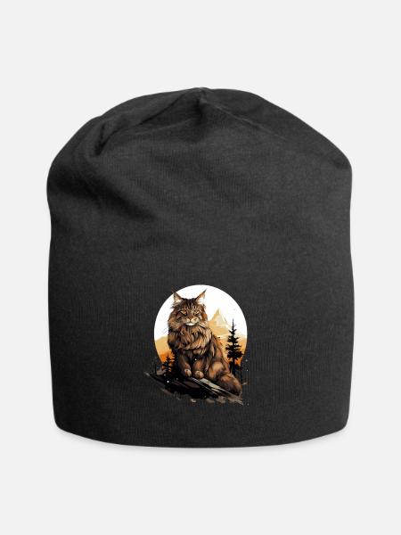 Maine Coon Chaton Maine Coon Chat - Bonnet en jersey - noir