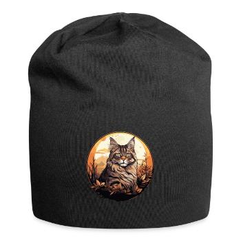 Maine Coon Chaton Maine Coon Chat - Bonnet en jersey - noir - Devant