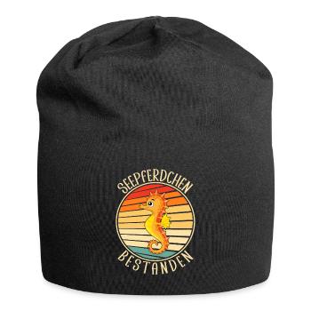 Seepferdchen Bestanden 2024 Frühschwimmer - Jersey-Beanie - Schwarz - Vorne