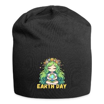 Happy Earth Day Mother Earth Environment Nature Globe - Jersey Beanie - black - Front