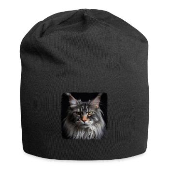 Maine Coon Kätzchen Maine Coon Katze - Jersey-Beanie - Schwarz - Vorne