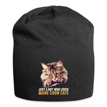 Maine Coon Kätzchen Maine Coon Katze - Jersey-Beanie - Schwarz - Vorne