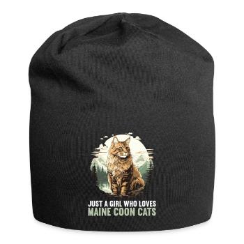 Maine Coon Chaton Maine Coon Chat - Bonnet en jersey - noir - Devant