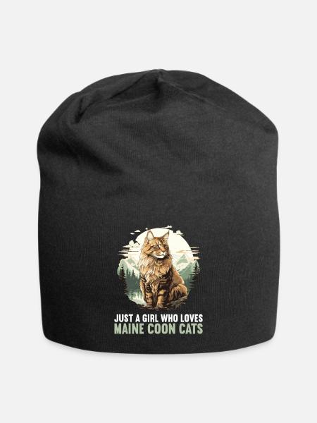 Maine Coon Chaton Maine Coon Chat - Bonnet en jersey - noir