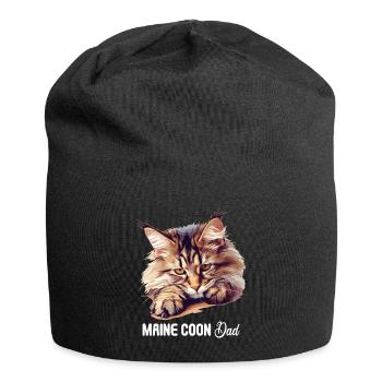 Maine Coon Kätzchen Maine Coon Katze - Jersey-Beanie - Schwarz - Vorne