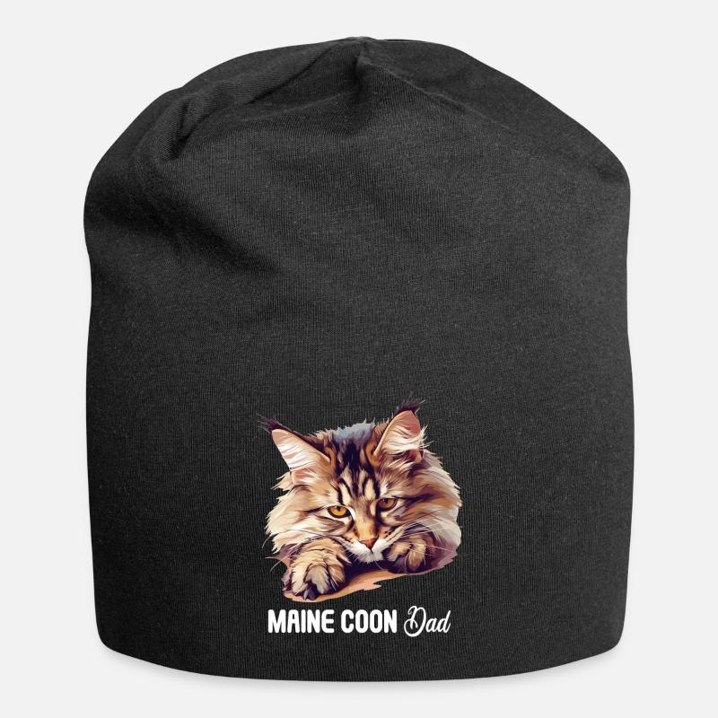 Maine Coon Kätzchen Maine Coon Katze - Jersey-Beanie - Schwarz
