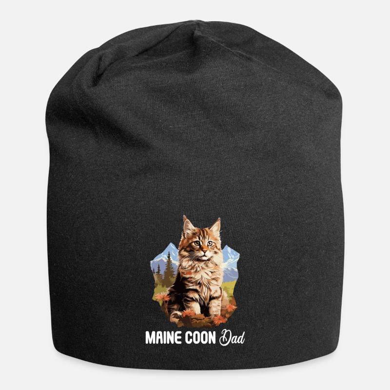 Maine Coon Kätzchen Maine Coon Katze - Jersey-Beanie - Schwarz