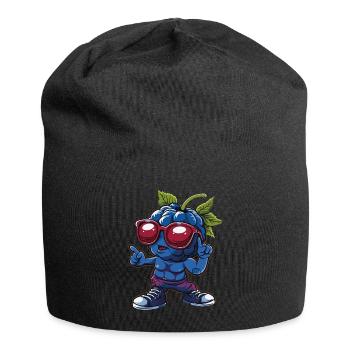 Blaubeeren - Jersey-Beanie - Schwarz - Vorne