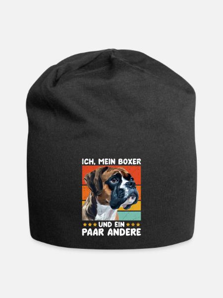 Deutscher Boxer ICH MEIN BOXER UND EIN PAAR ANDERE - Jersey-Beanie - Schwarz