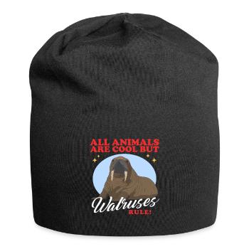 Walrus Walrus Walrus Walrus Gift - Jersey Beanie - black - Front