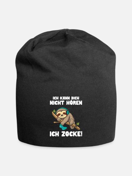 Ich kann dich nicht hören ich zocke - Jersey-Beanie - Schwarz