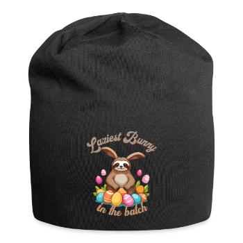 Drôle de dicton Pâques paresseux lapin Motif - Bonnet en jersey - noir - Devant