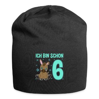 Six-year anniversary donkey party mood - Jersey Beanie - black - Front