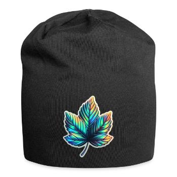 Ahorn Blatt holografisch - Jersey-Beanie - Schwarz - Vorne