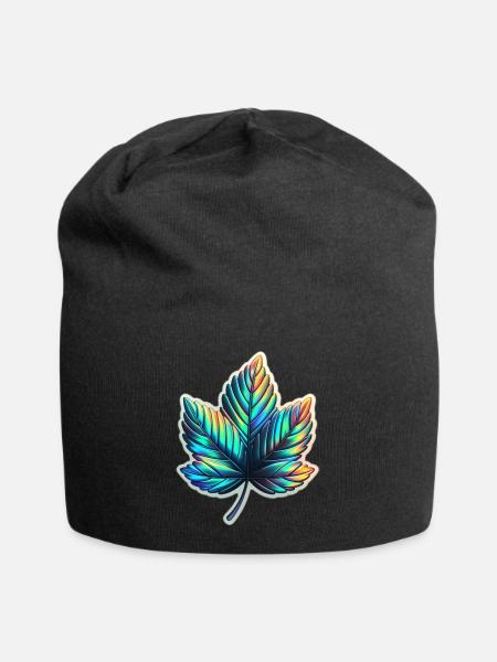 Ahorn Blatt holografisch - Jersey-Beanie - Schwarz