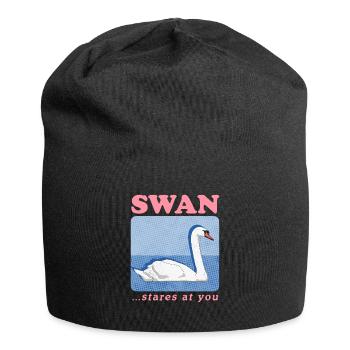 Schwan Schwanenliebhaber Schwäne Geschenk - Jersey-Beanie - Schwarz - Vorne