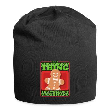 Lebkuchenmann Lebkuchen Lebkuchenmänner Geschenk - Jersey-Beanie - Schwarz - Vorne