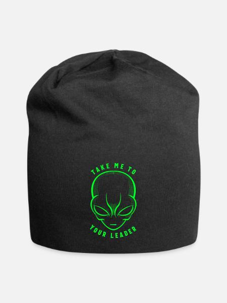 Nimm mich zu deinem Anführer T-Shirt Funny Space Alien - Jersey-Beanie - Schwarz