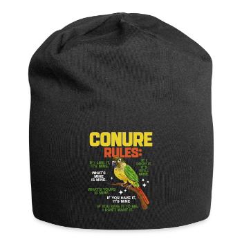 Molina Perruche Perroquet Perruche Oiseau Perruche - Bonnet en jersey - noir - Devant