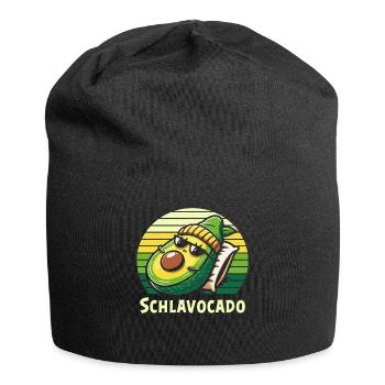 Schlavocado Schlafshirt Nachthemd Pyjama Schlaf - Jersey-Beanie - Schwarz - Vorne