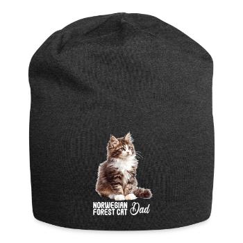 Norwegian Forest Cat Norwegische Waldkatze - Jersey-Beanie - Anthrazit - Vorne