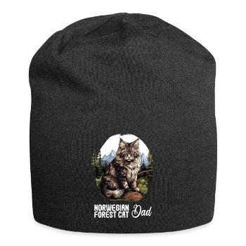Norwegian Forest Cat Norwegische Waldkatze - Jersey-Beanie - Anthrazit - Vorne