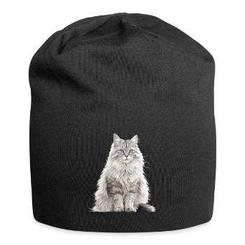 Norwegian Forest Cat Norwegische Waldkatze - Jersey-Beanie - Schwarz - Vorne