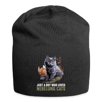 Chaton Nebelung Chat Nebelung - Bonnet en jersey - noir - Devant
