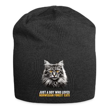 Norwegian Forest Cat Norwegische Waldkatze - Jersey-Beanie - Anthrazit - Vorne