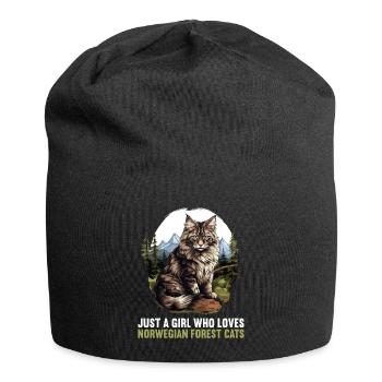 Chat des forêts norvégiennes Norwegische Waldkatze - Bonnet en jersey - noir - Devant